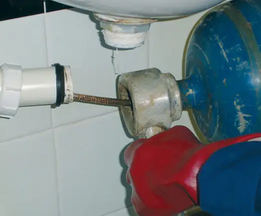 Drain Mechanical Cleaning with wash basin