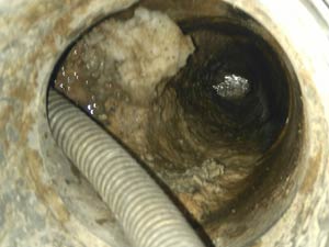 During cleaning Encrusted Drain