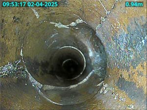 A broken pipe identified with a cctv drain survey in London