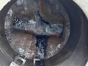 A drainage system restored to a free flowing condition with drain jetting London