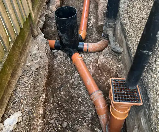 A new drainage system installation with an access chamber