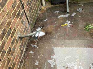 Before blockage clearance in London.