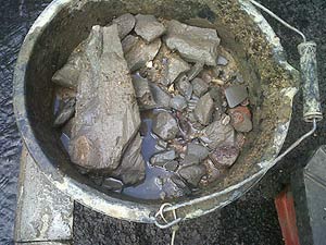 Debris washed from drain - London