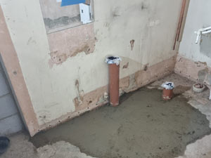 Drain installation carried out during a property refurbishment in Wembley, London.