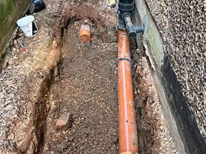 The diversion of a misconnected drain to the correct drainage system in London.